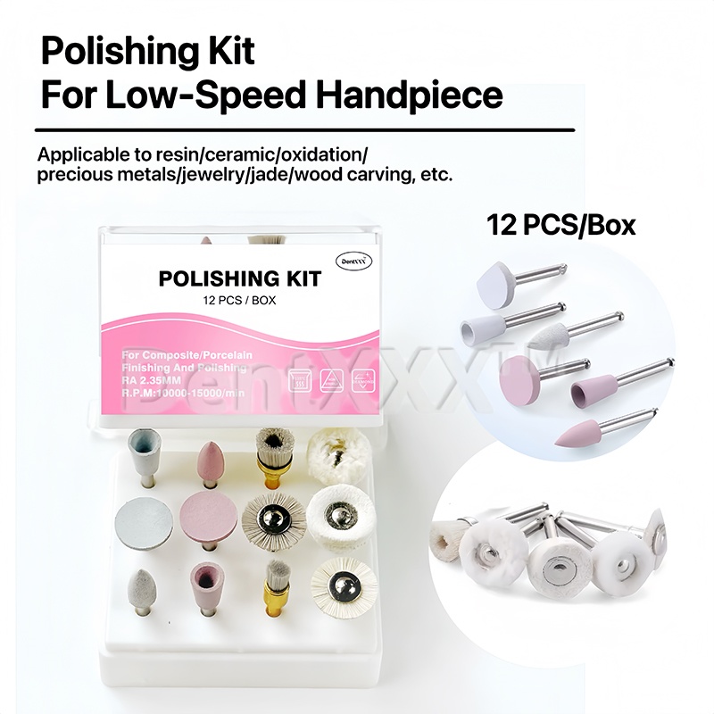 Group Head Brush - 12Pcs Composite Polishing Ra Kit, Low-Speed