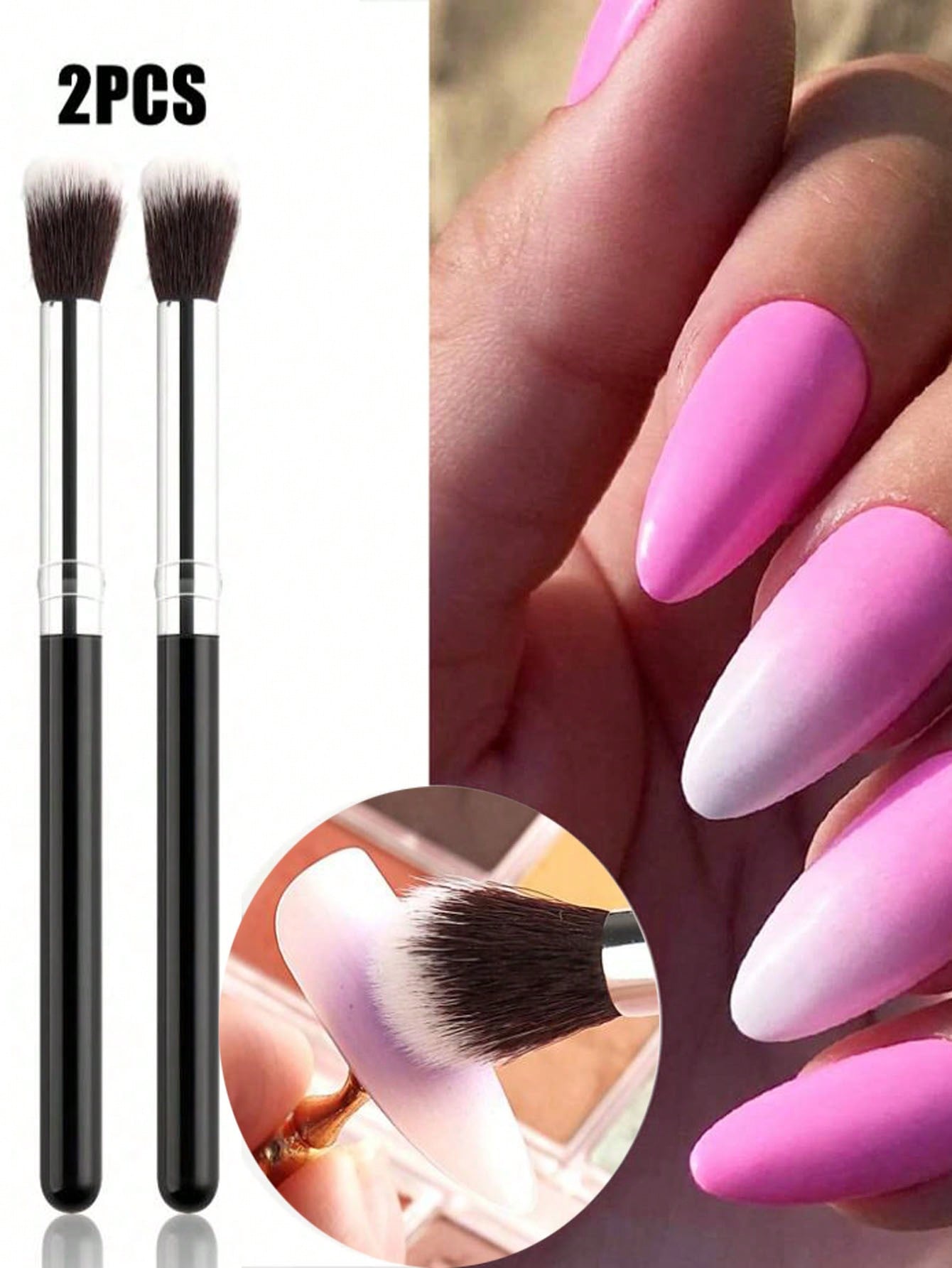 Group Head Brush - 2Pcs Ombre Nail Art Brush Set