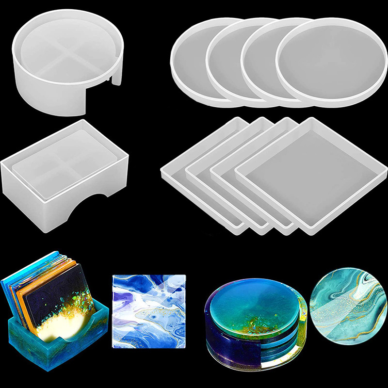 Coffee Equipment Tray - Round Square Coaster Silicone Mold DIY