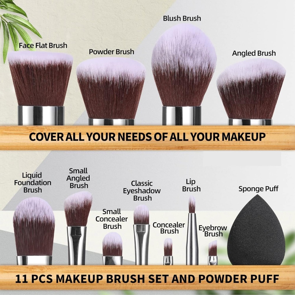 BS-MALL Makeup Brush Set 11Pcs - Group Head Brush recension och pris