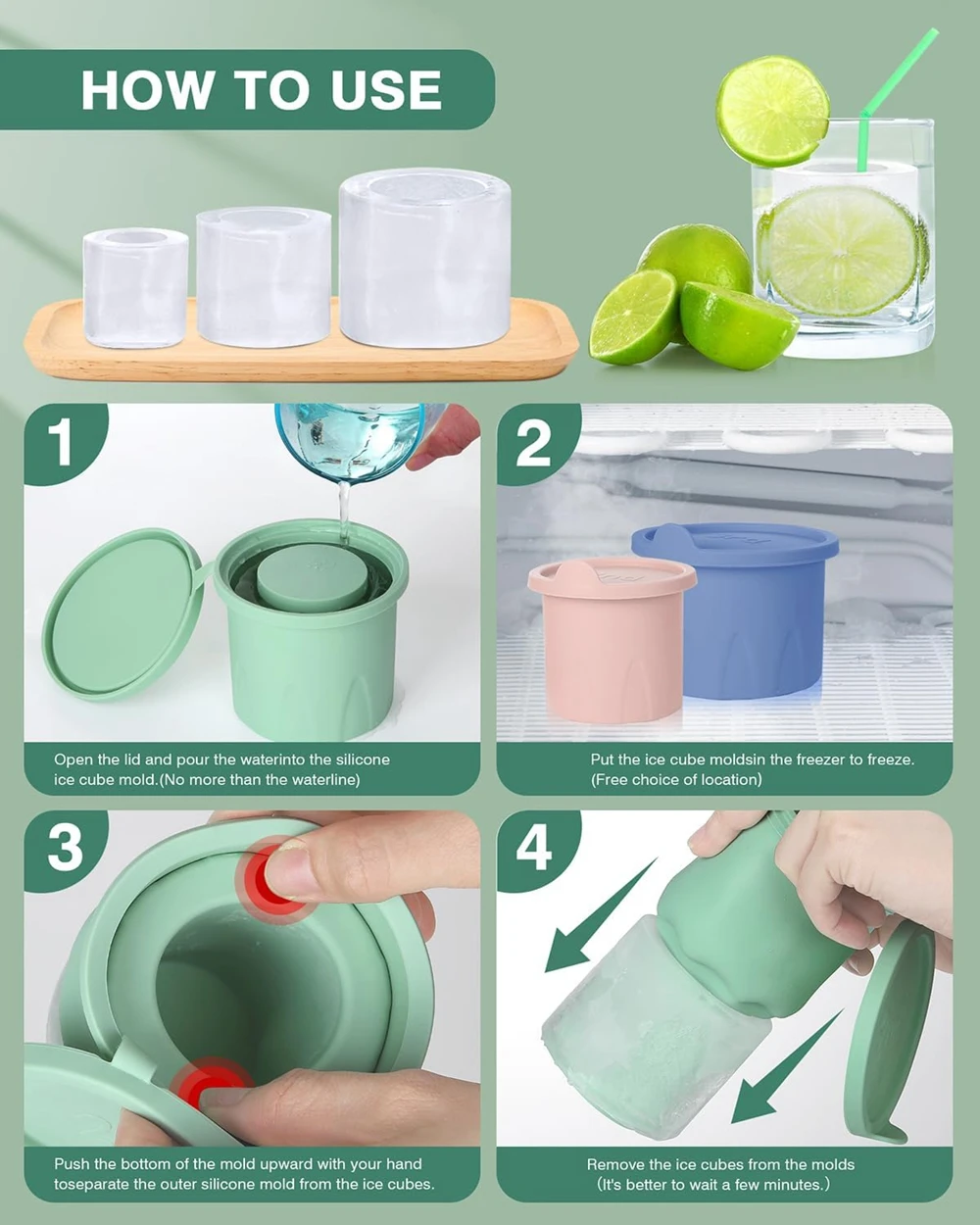 Large Ice Cube Tray Silicone C - Coffee Equipment Tray recension och pris