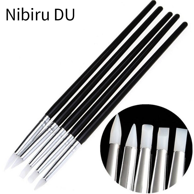5Pcs Professional Silicone Nai - Group Head Brush recension och pris