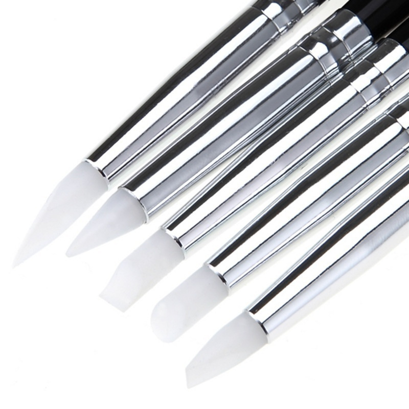 5Pcs Professional Silicone Nai - Group Head Brush recension och pris