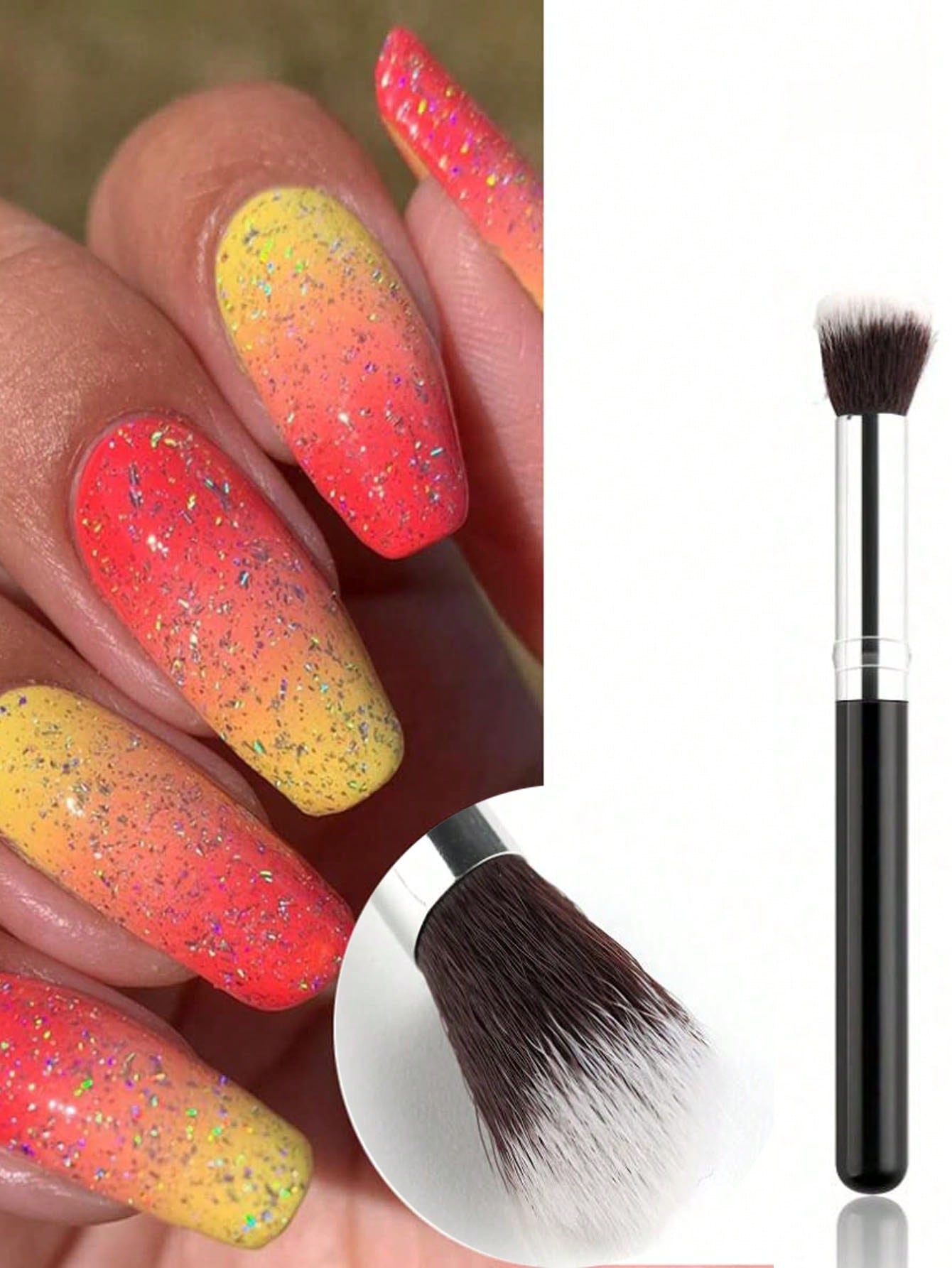 2Pcs Ombre Nail Art Brush Set  - Group Head Brush recension och pris