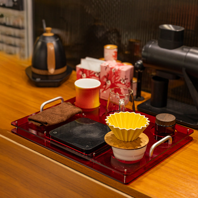 Acrylic coffee tray, used to s - Coffee Equipment Tray recension och pris