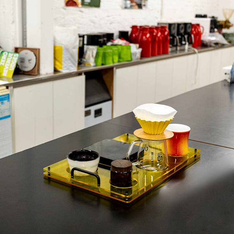 Acrylic coffee tray, used to s - Coffee Equipment Tray recension och pris